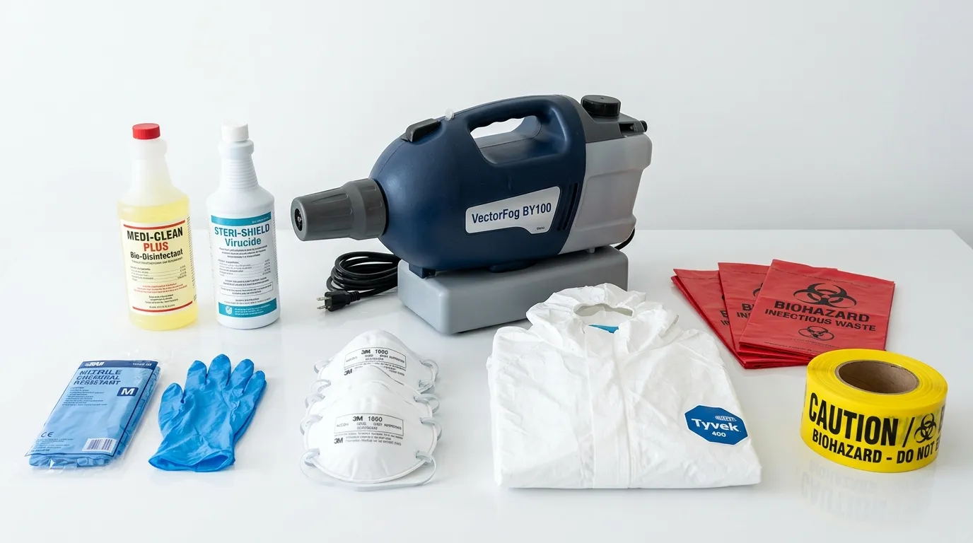 Professional biohazard remediation crew working in Yukon